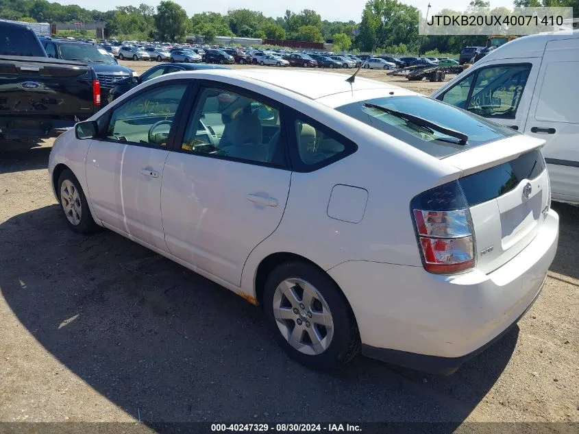 2004 Toyota Prius VIN: JTDKB20UX40071410 Lot: 40247329