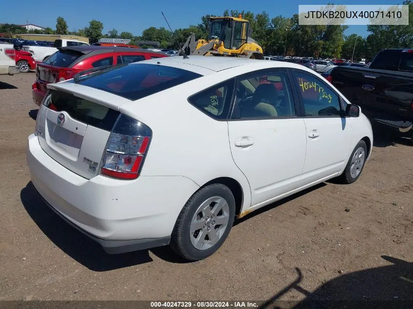 2004 Toyota Prius VIN: JTDKB20UX40071410 Lot: 40247329