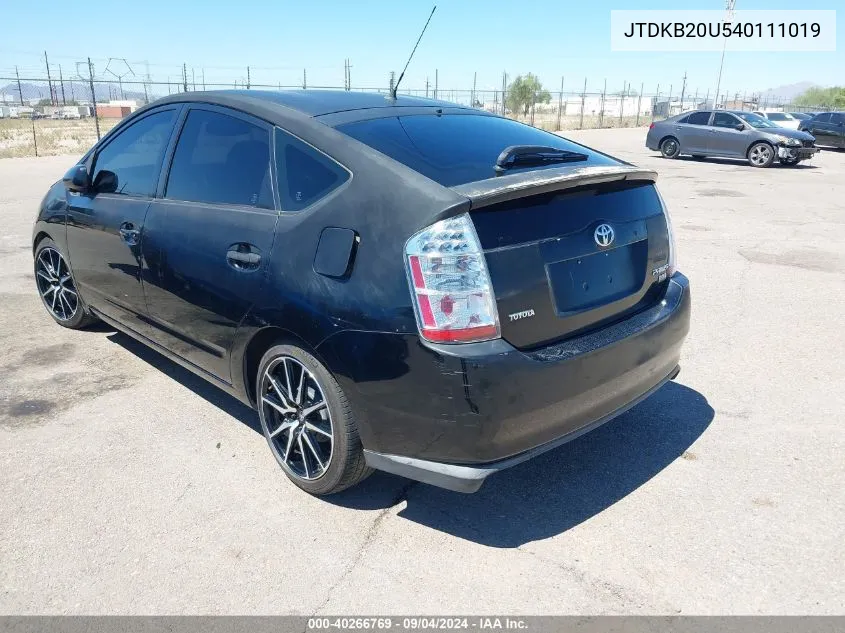 2004 Toyota Prius VIN: JTDKB20U540111019 Lot: 40266769