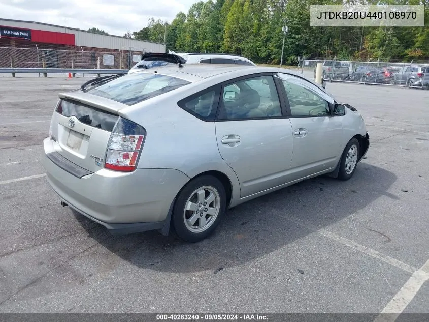 2004 Toyota Prius VIN: JTDKB20U440108970 Lot: 40283240