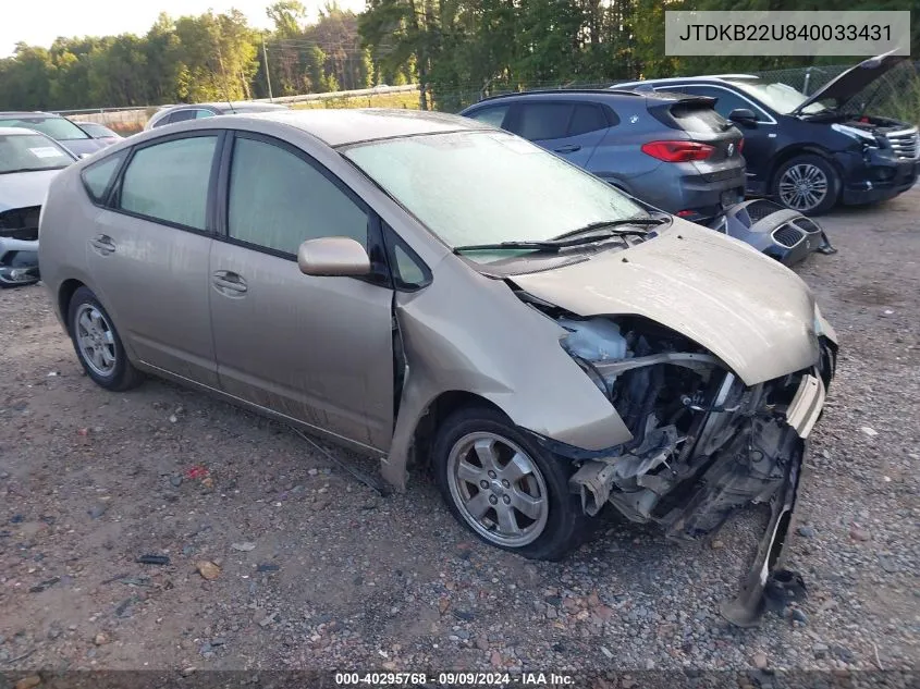 2004 Toyota Prius VIN: JTDKB22U840033431 Lot: 40295768