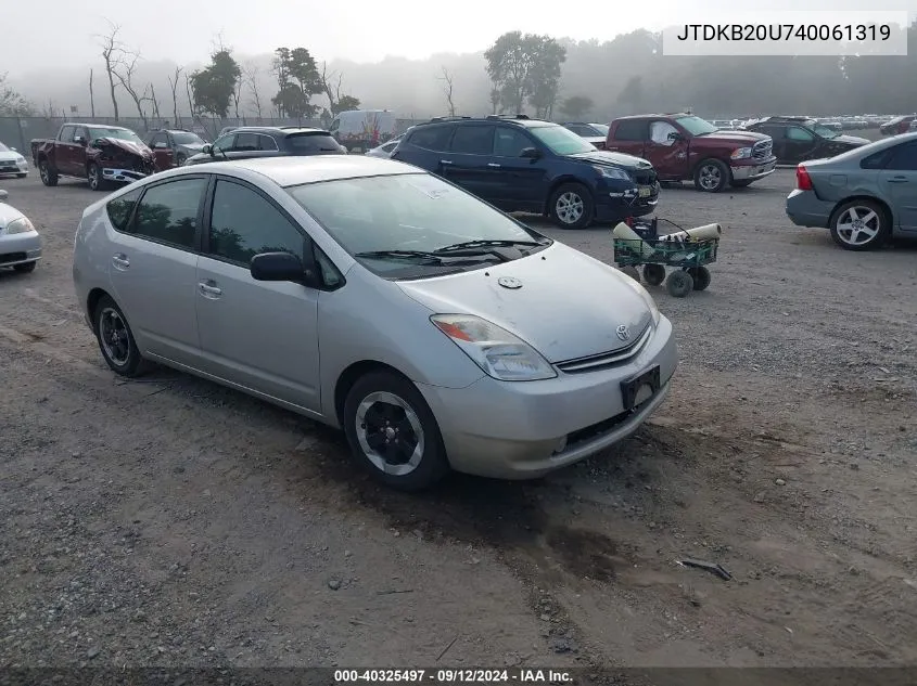 2004 Toyota Prius VIN: JTDKB20U740061319 Lot: 40325497