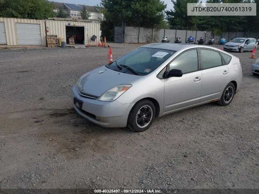 2004 Toyota Prius VIN: JTDKB20U740061319 Lot: 40325497