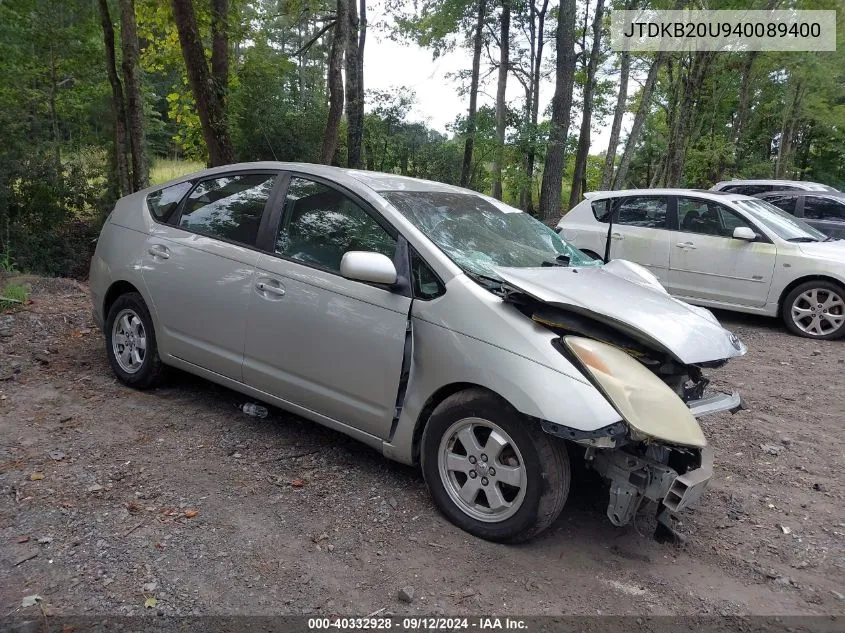 2004 Toyota Prius VIN: JTDKB20U940089400 Lot: 40332928