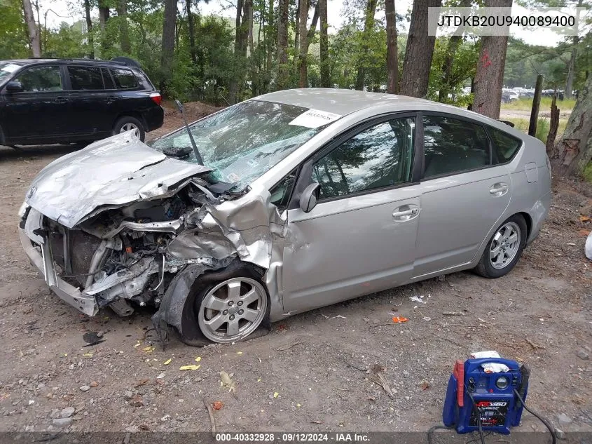 2004 Toyota Prius VIN: JTDKB20U940089400 Lot: 40332928