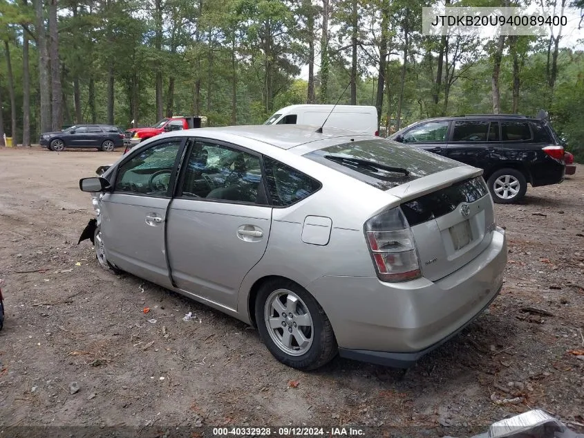 2004 Toyota Prius VIN: JTDKB20U940089400 Lot: 40332928