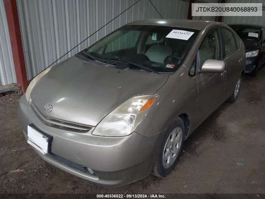 JTDKB20U840068893 2004 Toyota Prius