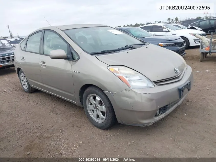 2004 Toyota Prius VIN: JTDKB20U240072695 Lot: 40393044