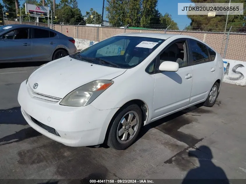 2004 Toyota Prius VIN: JTDKB20U240068565 Lot: 40417158