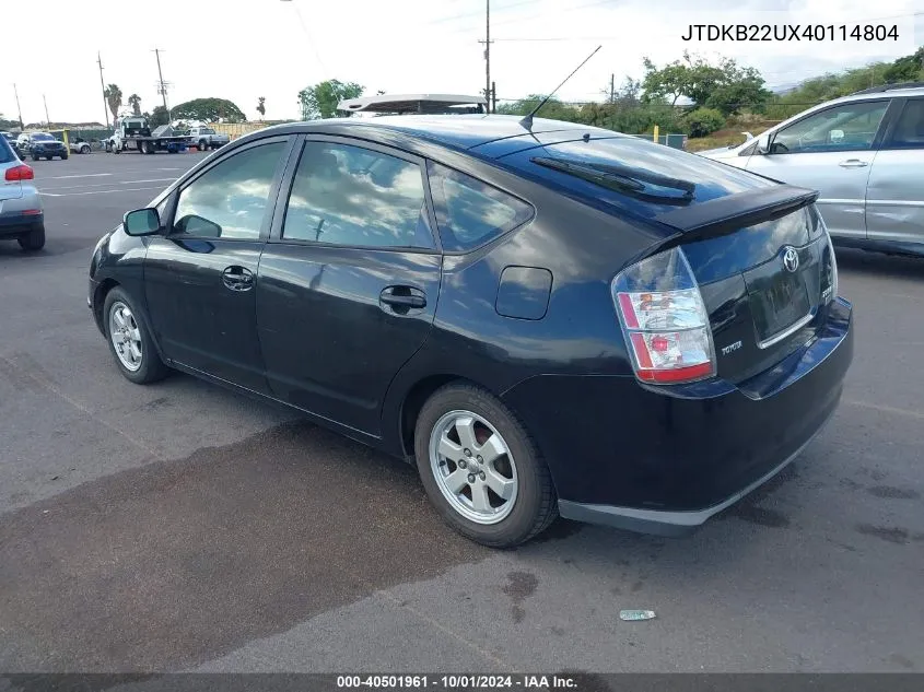 2004 Toyota Prius VIN: JTDKB22UX40114804 Lot: 40501961