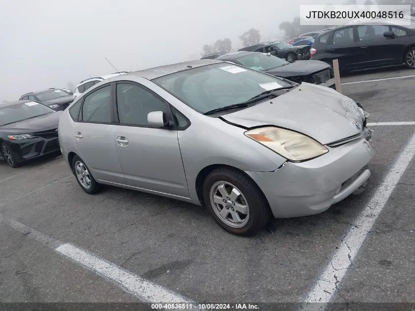 2004 Toyota Prius VIN: JTDKB20UX40048516 Lot: 40536511