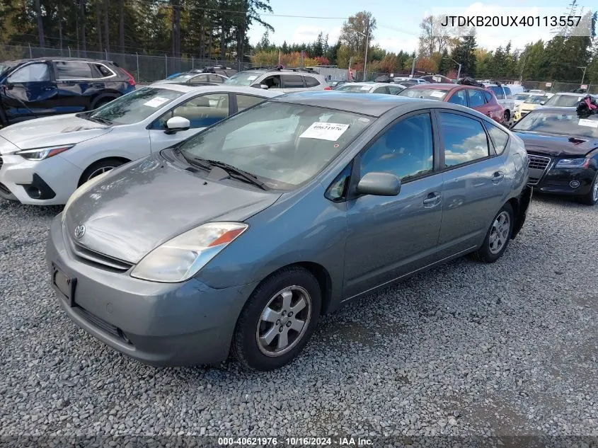 2004 Toyota Prius VIN: JTDKB20UX40113557 Lot: 40621976