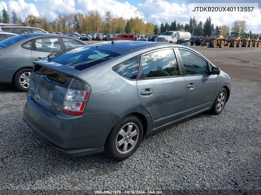 2004 Toyota Prius VIN: JTDKB20UX40113557 Lot: 40621976