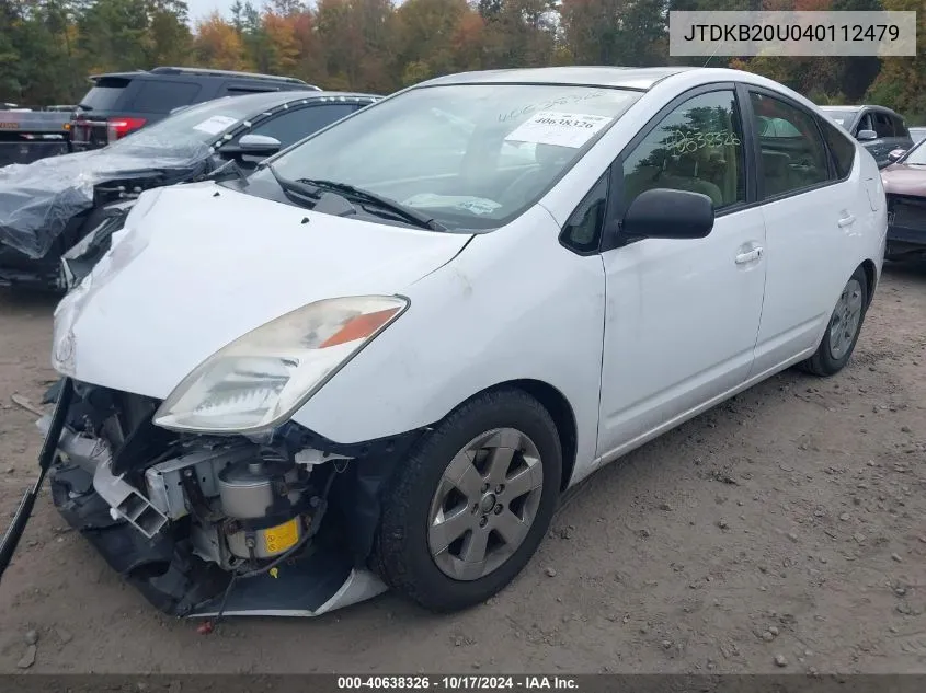 2004 Toyota Prius VIN: JTDKB20U040112479 Lot: 40638326