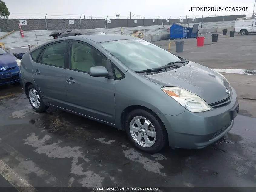 2004 Toyota Prius VIN: JTDKB20U540069208 Lot: 40642465