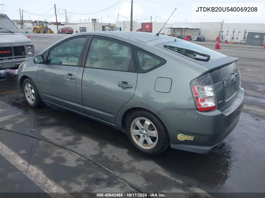 2004 Toyota Prius VIN: JTDKB20U540069208 Lot: 40642465