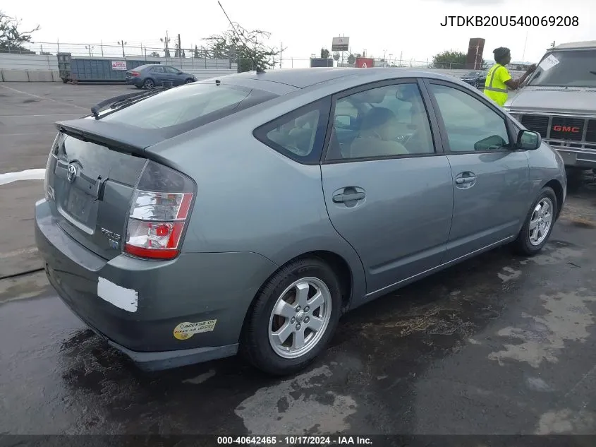 2004 Toyota Prius VIN: JTDKB20U540069208 Lot: 40642465