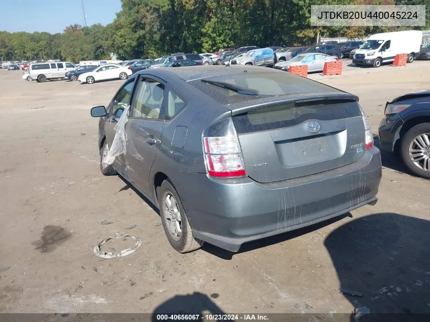 2004 Toyota Prius VIN: JTDKB20U440045224 Lot: 40656067