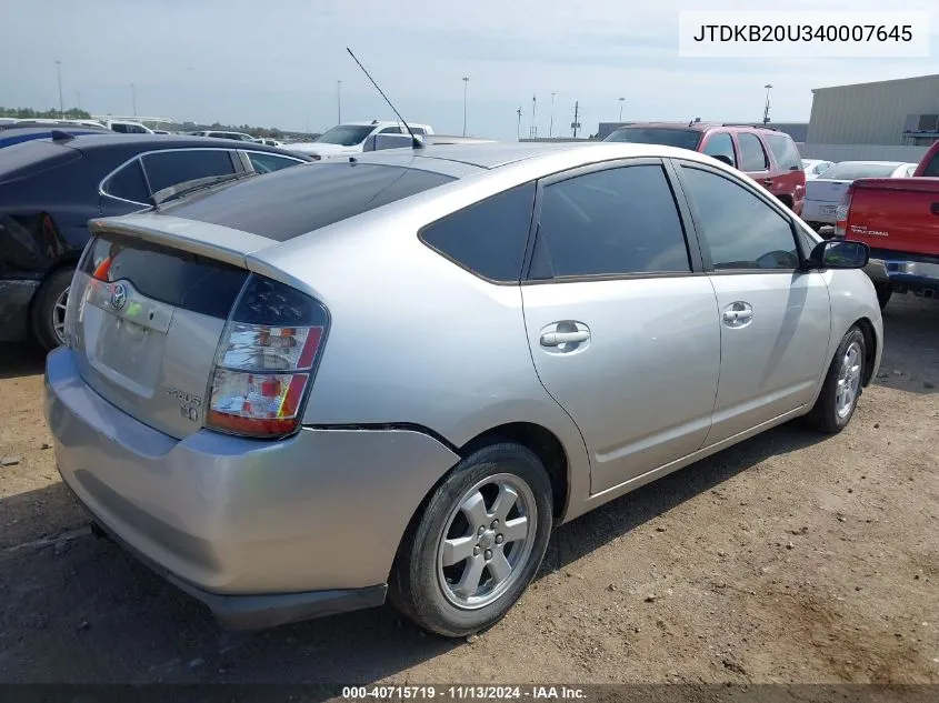 JTDKB20U340007645 2004 Toyota Prius