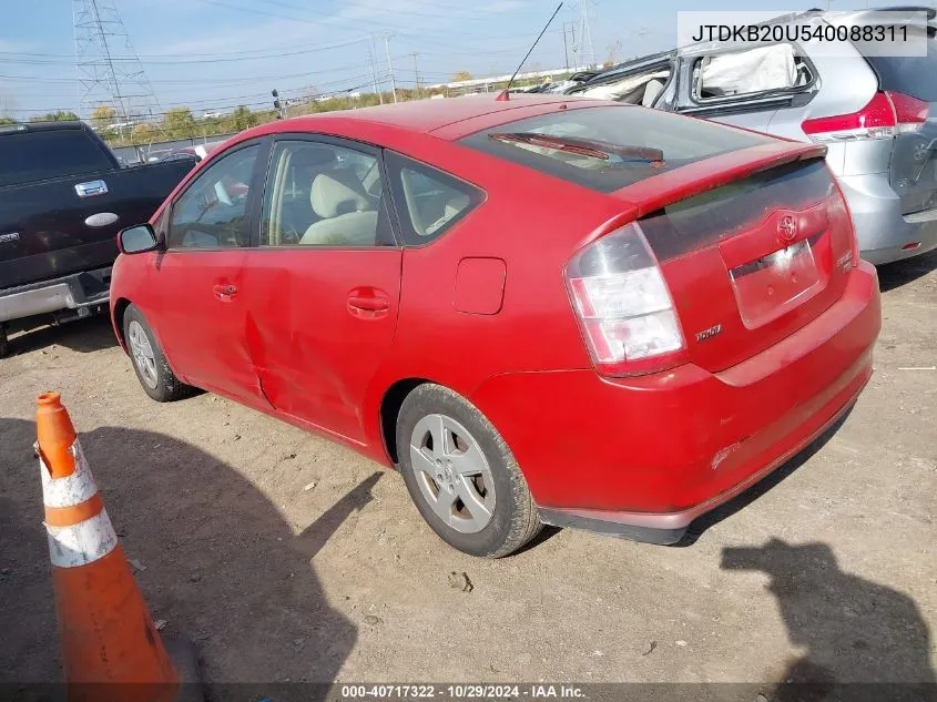 2004 Toyota Prius VIN: JTDKB20U540088311 Lot: 40717322