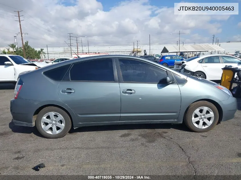 2004 Toyota Prius VIN: JTDKB20U940005463 Lot: 40719035