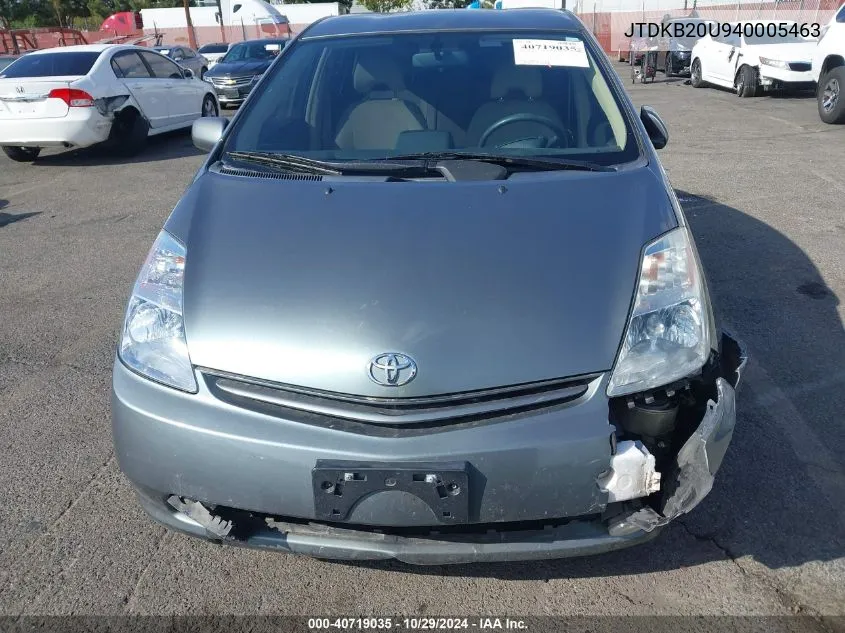 2004 Toyota Prius VIN: JTDKB20U940005463 Lot: 40719035