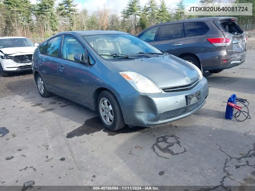 2004 Toyota Prius VIN: JTDKB20U640081724 Lot: 40786594