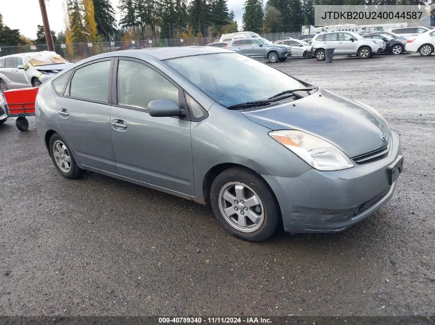 2004 Toyota Prius VIN: JTDKB20U240044587 Lot: 40789340