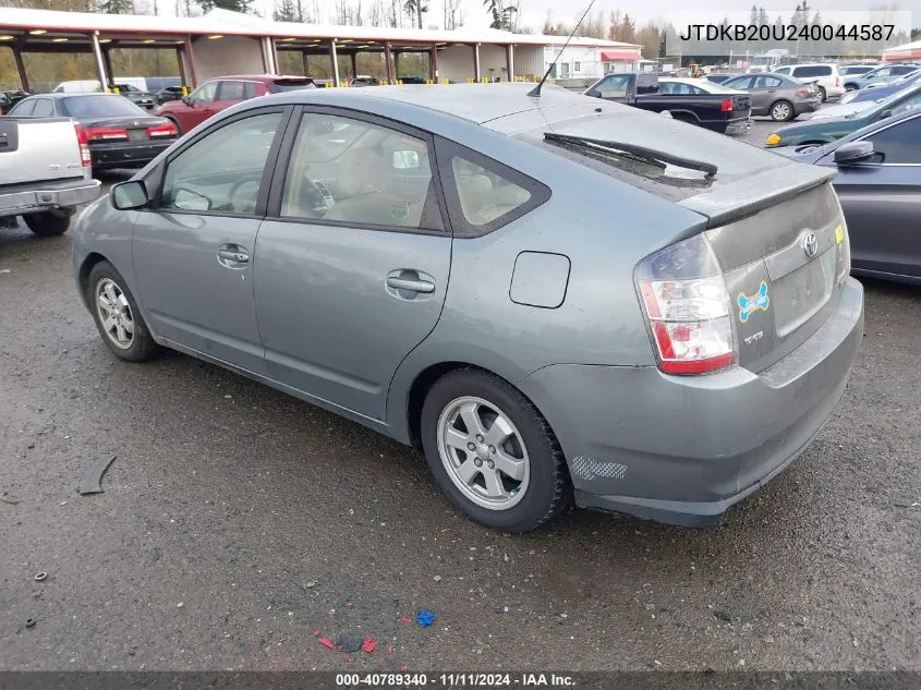 2004 Toyota Prius VIN: JTDKB20U240044587 Lot: 40789340