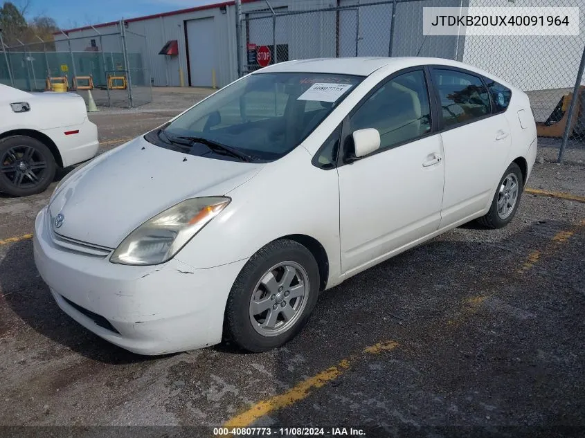 2004 Toyota Prius VIN: JTDKB20UX40091964 Lot: 40807773