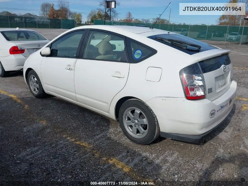 2004 Toyota Prius VIN: JTDKB20UX40091964 Lot: 40807773