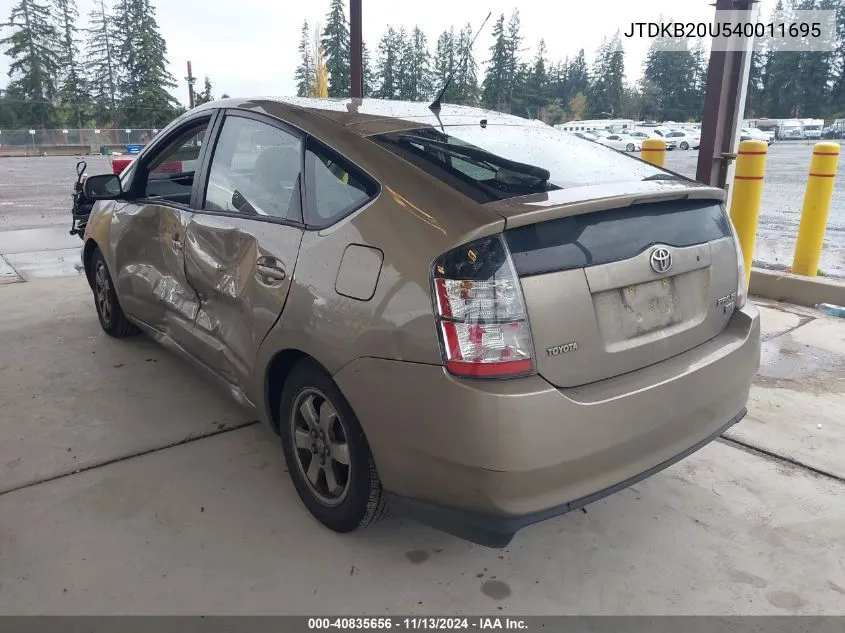 2004 Toyota Prius VIN: JTDKB20U540011695 Lot: 40835656