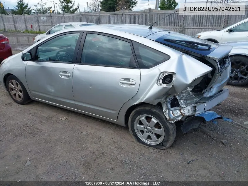 2005 Toyota Prius VIN: JTDKB22U957042521 Lot: 12067930