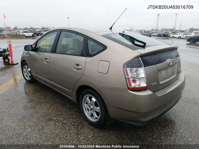 2005 Toyota Prius VIN: JTDKB20U453016709 Lot: 20181646