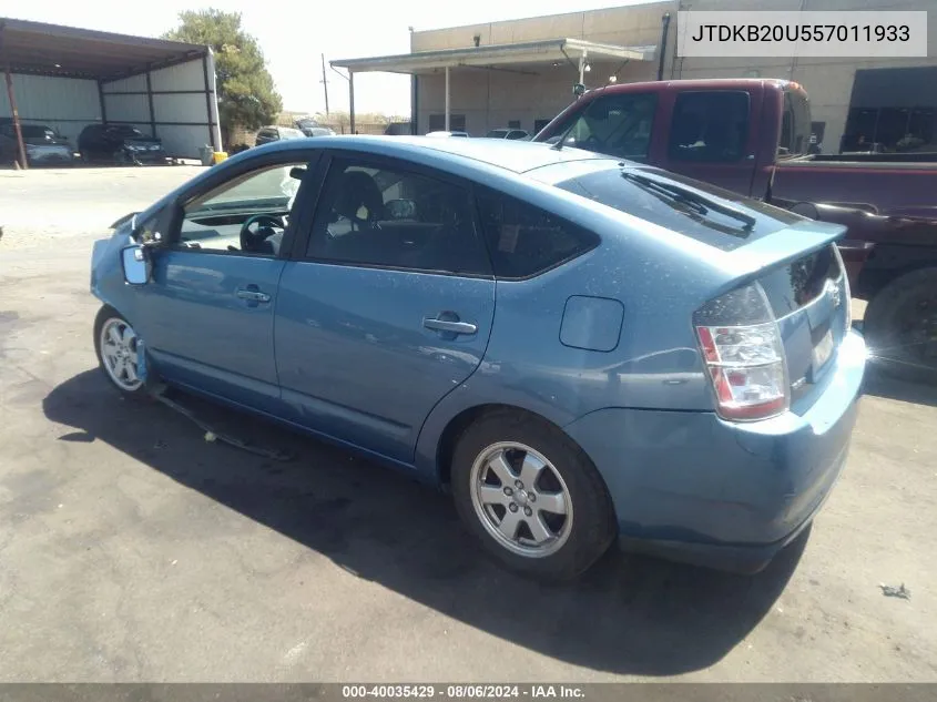 2005 Toyota Prius VIN: JTDKB20U557011933 Lot: 40035429