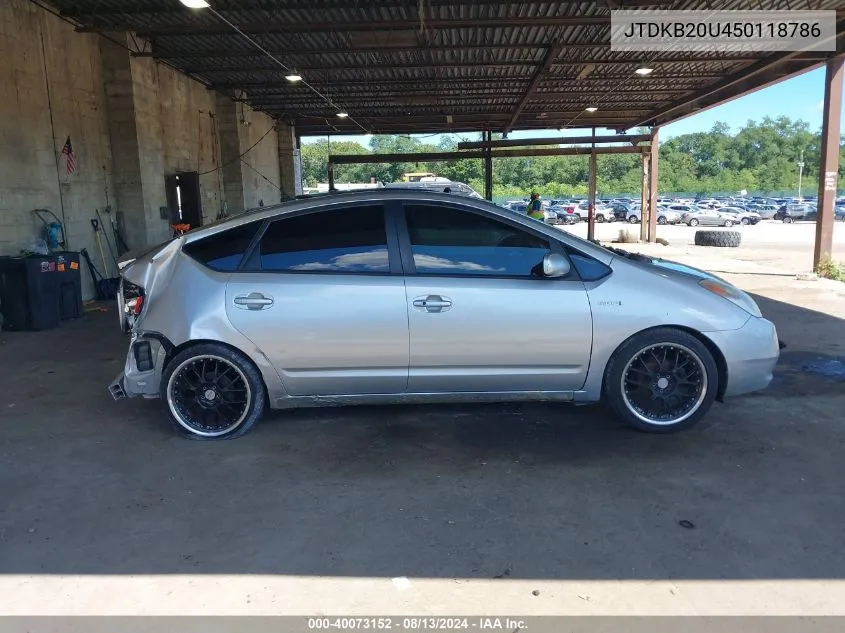 2005 Toyota Prius VIN: JTDKB20U450118786 Lot: 40073152