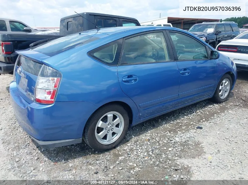 2005 Toyota Prius VIN: JTDKB20U957036396 Lot: 40121127