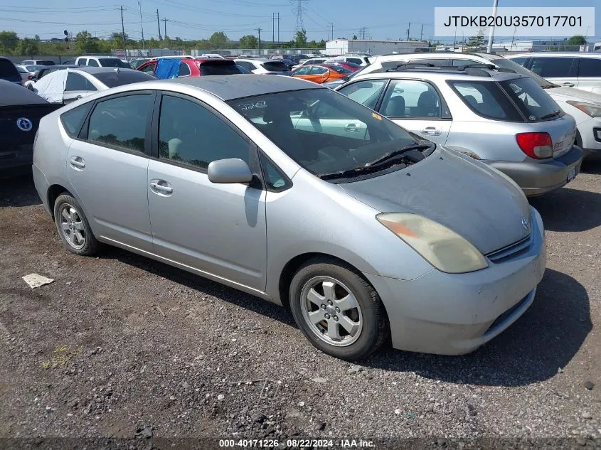 2005 Toyota Prius VIN: JTDKB20U357017701 Lot: 40171226