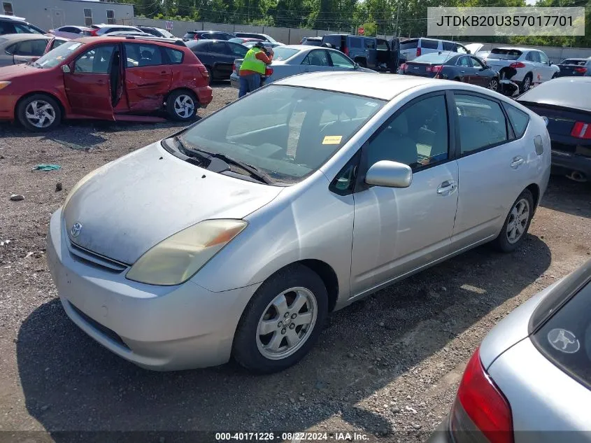 2005 Toyota Prius VIN: JTDKB20U357017701 Lot: 40171226