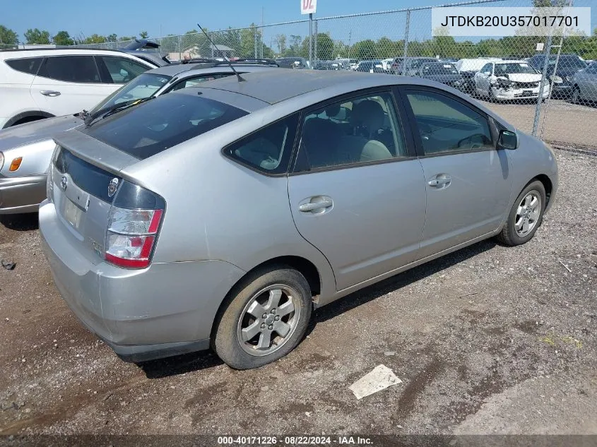 2005 Toyota Prius VIN: JTDKB20U357017701 Lot: 40171226