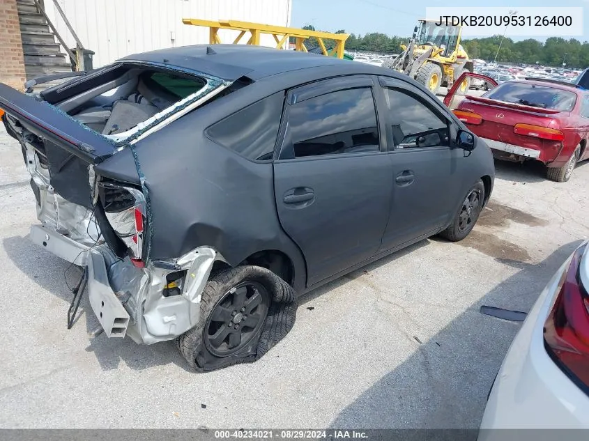 2005 Toyota Prius VIN: JTDKB20U953126400 Lot: 40234021