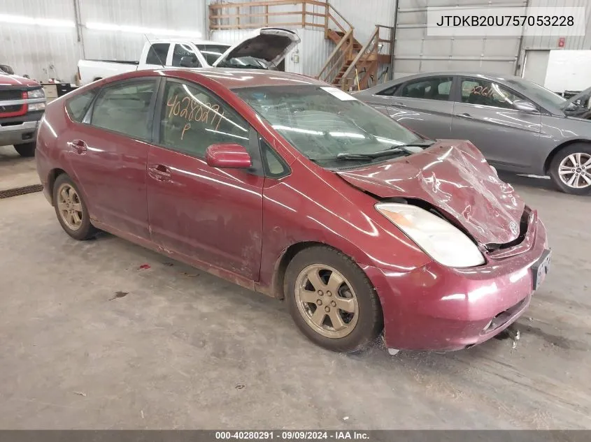 2005 Toyota Prius VIN: JTDKB20U757053228 Lot: 40280291