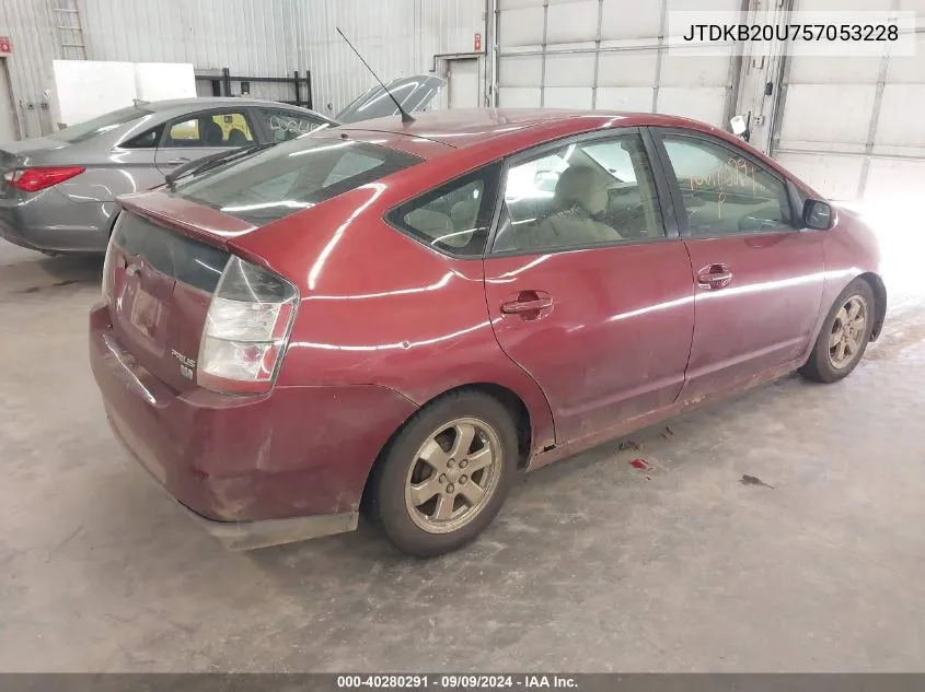 2005 Toyota Prius VIN: JTDKB20U757053228 Lot: 40280291