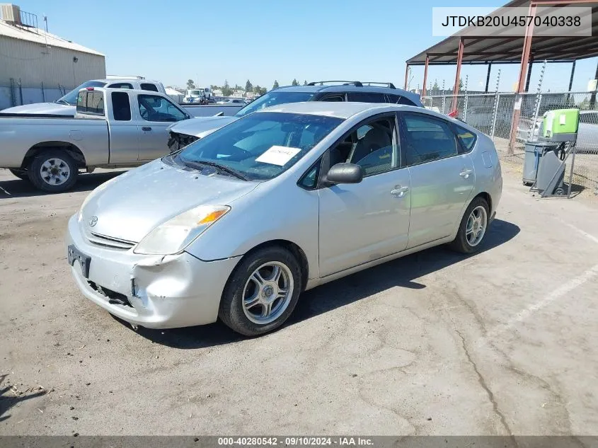 2005 Toyota Prius VIN: JTDKB20U457040338 Lot: 40280542