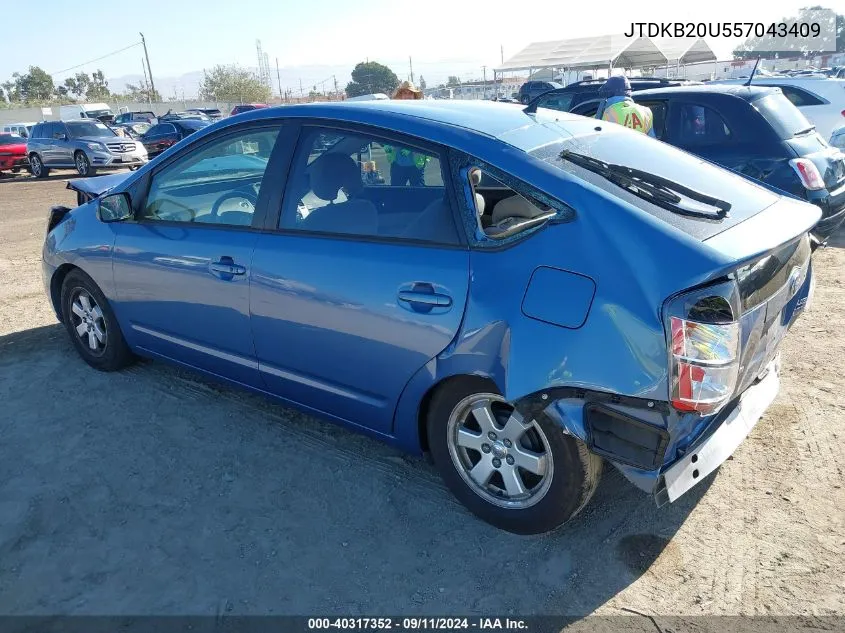 2005 Toyota Prius VIN: JTDKB20U557043409 Lot: 40317352