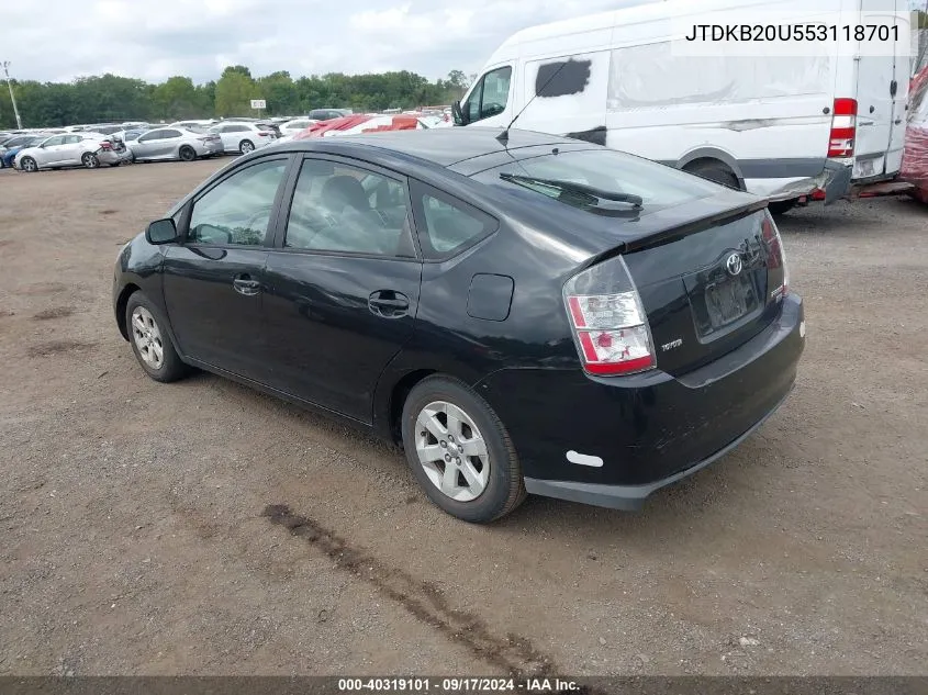 2005 Toyota Prius VIN: JTDKB20U553118701 Lot: 40319101