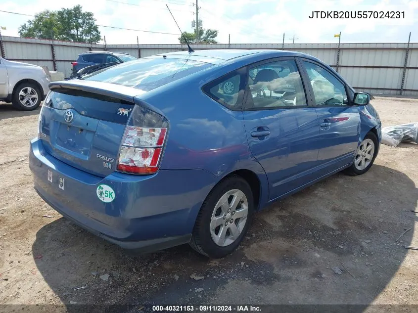 2005 Toyota Prius VIN: JTDKB20U557024231 Lot: 40321153