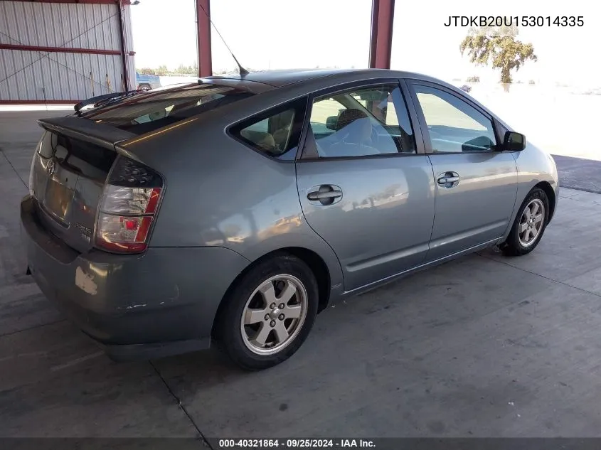 2005 Toyota Prius VIN: JTDKB20U153014335 Lot: 40321864