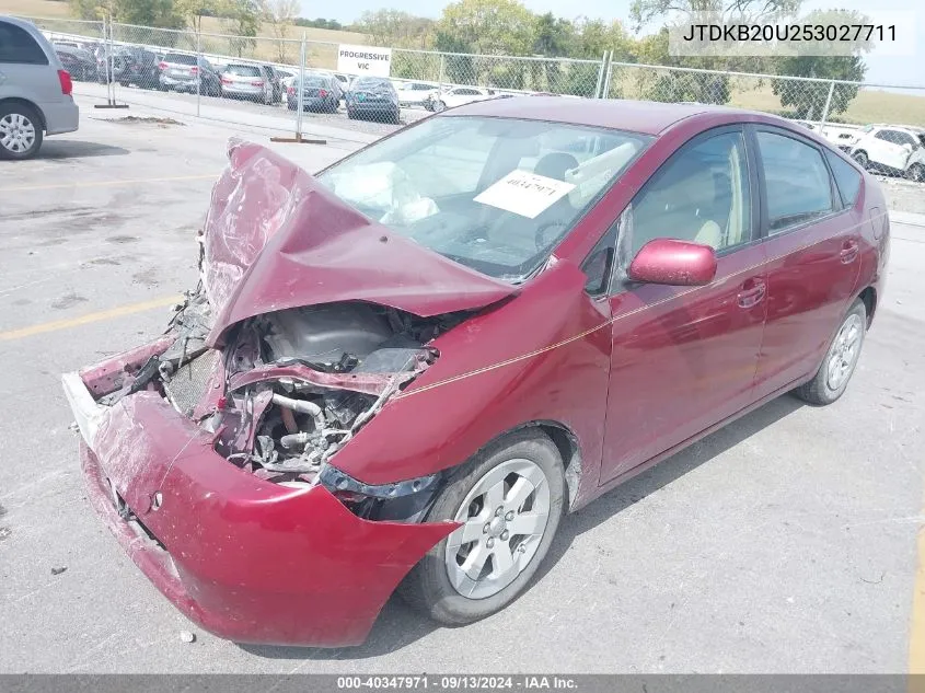 2005 Toyota Prius VIN: JTDKB20U253027711 Lot: 40347971