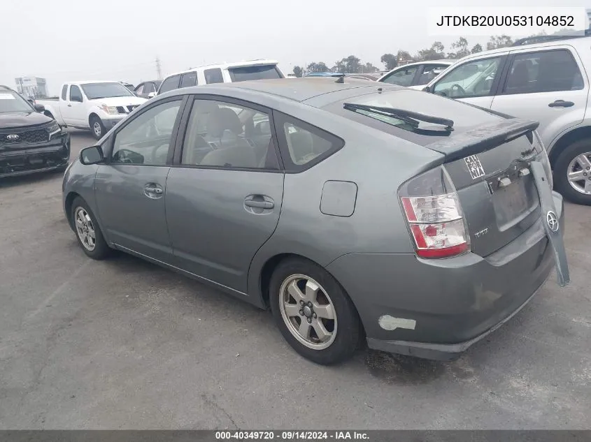 JTDKB20U053104852 2005 Toyota Prius